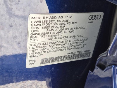 2022 Audi Q3 Premium Plus 45 TFSI S line quattro Tiptronic