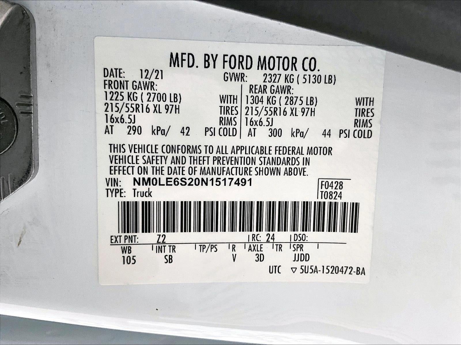 2022 Ford Transit Connect XL Cargo Van