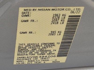 2022 Nissan Altima SR FWD