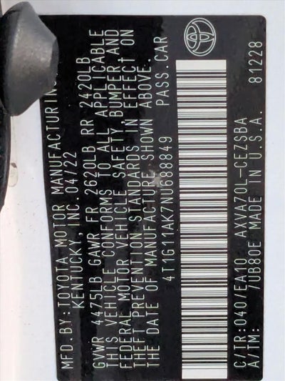 2022 Toyota Camry Base