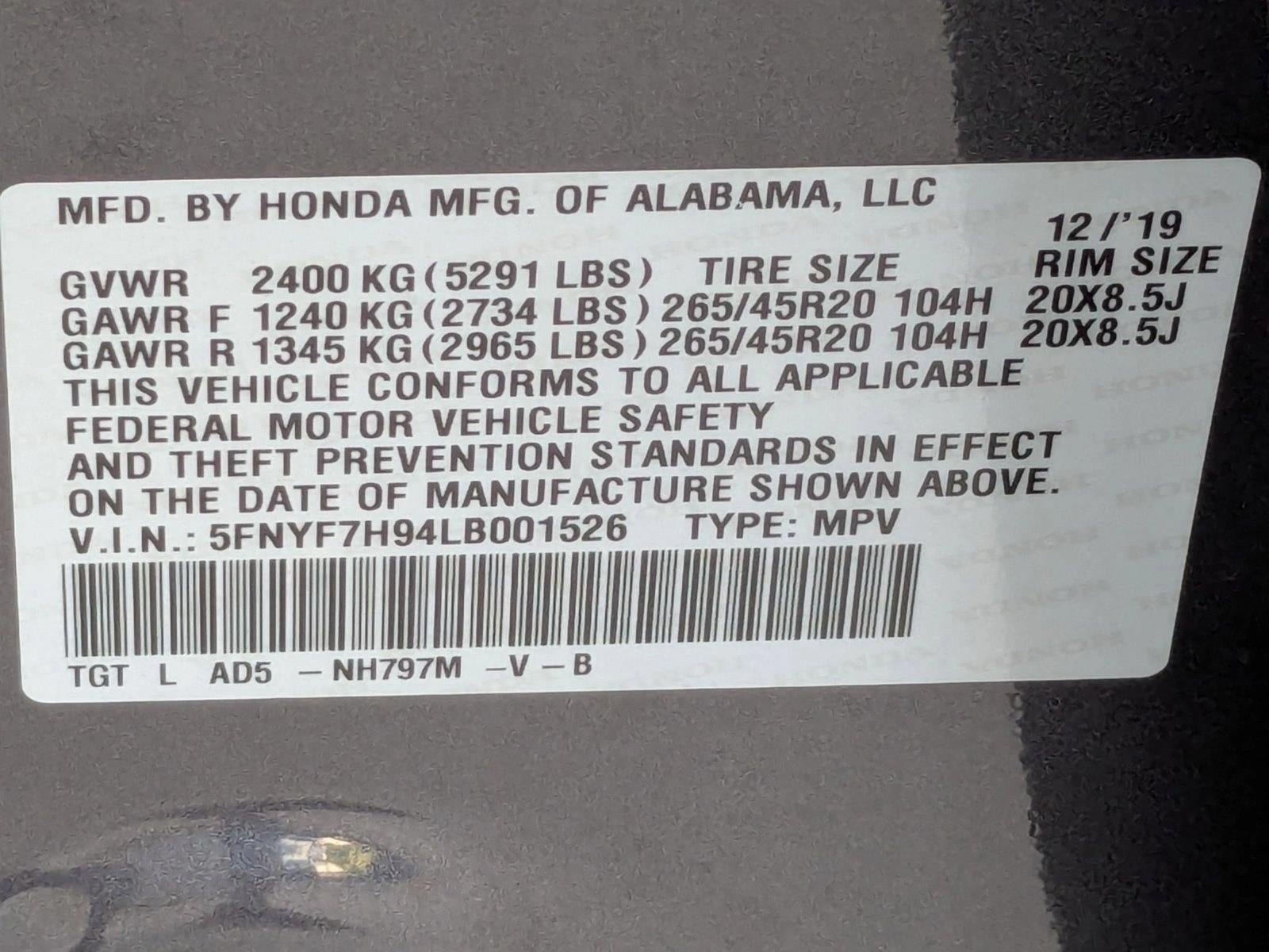 2020 Honda Passport 2WD Touring