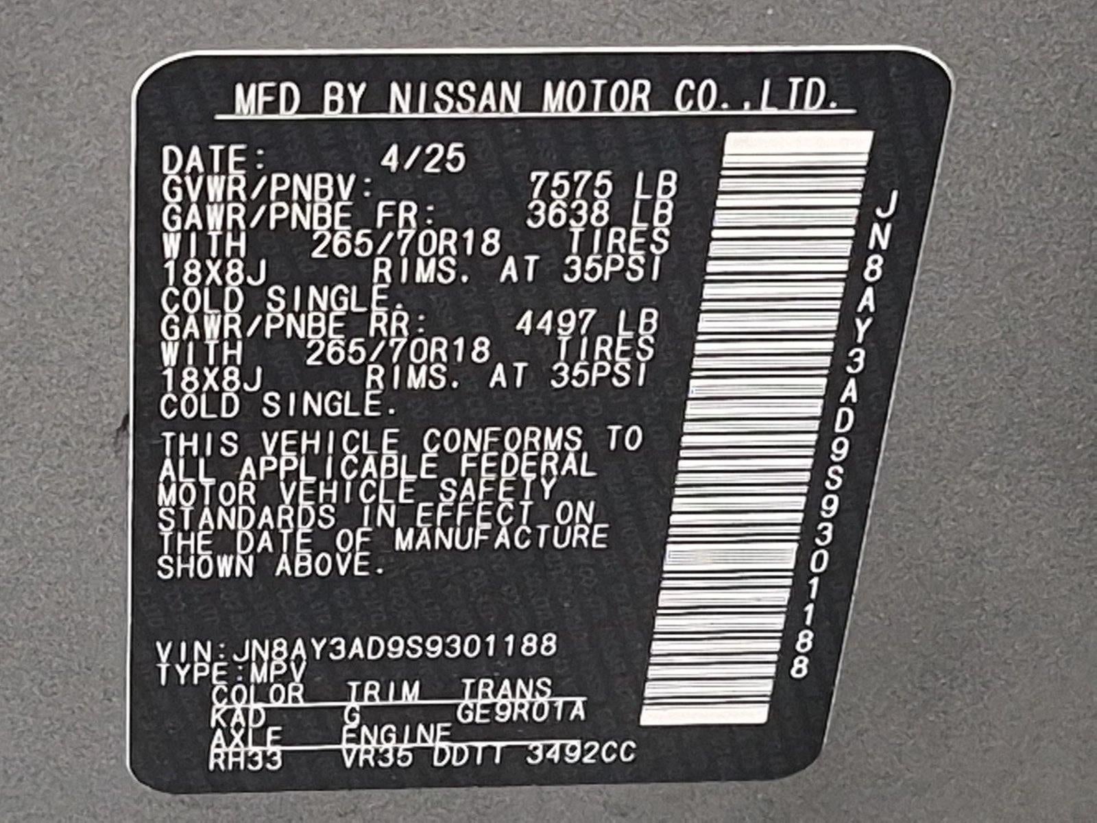 2025 Nissan Armada SV 2WD