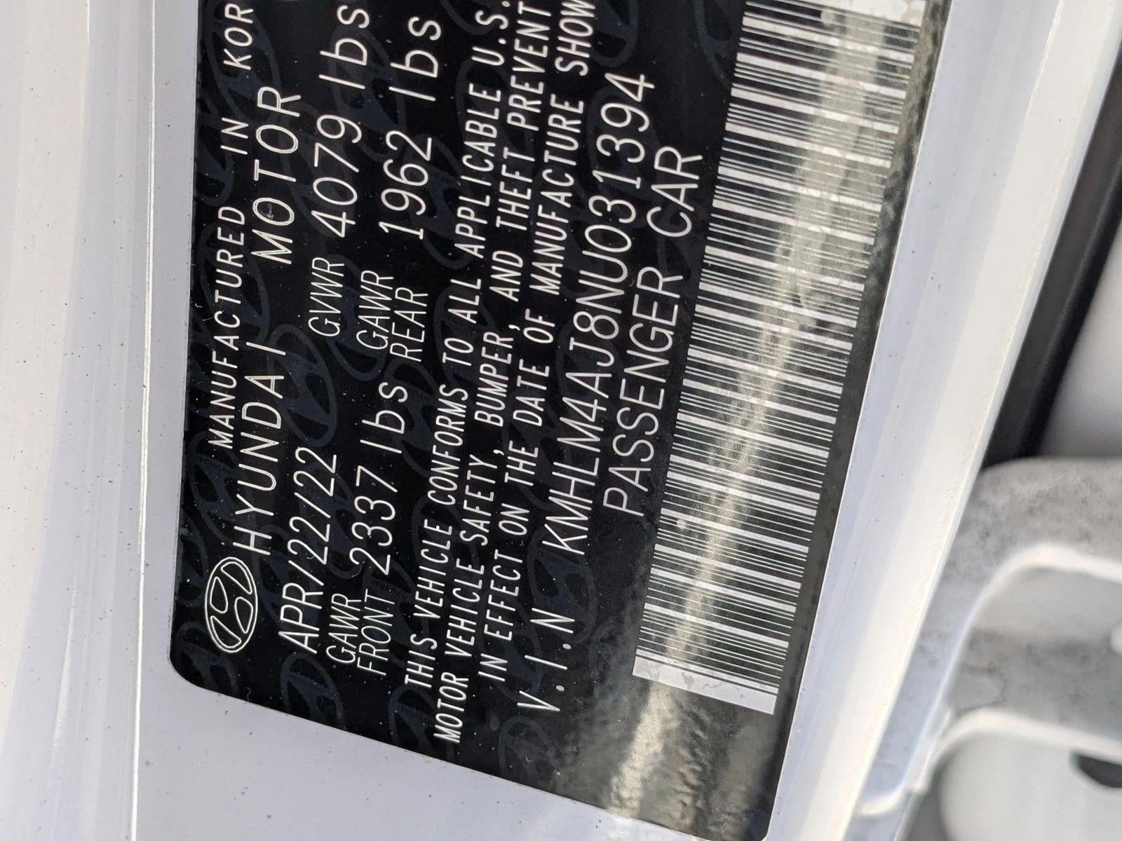 2022 Hyundai Elantra Hybrid Blue