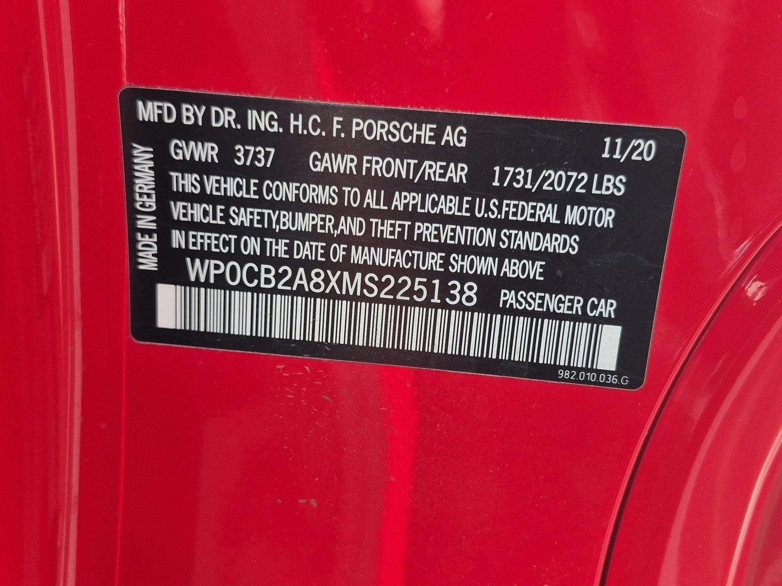 2021 Porsche 718 Boxster S
