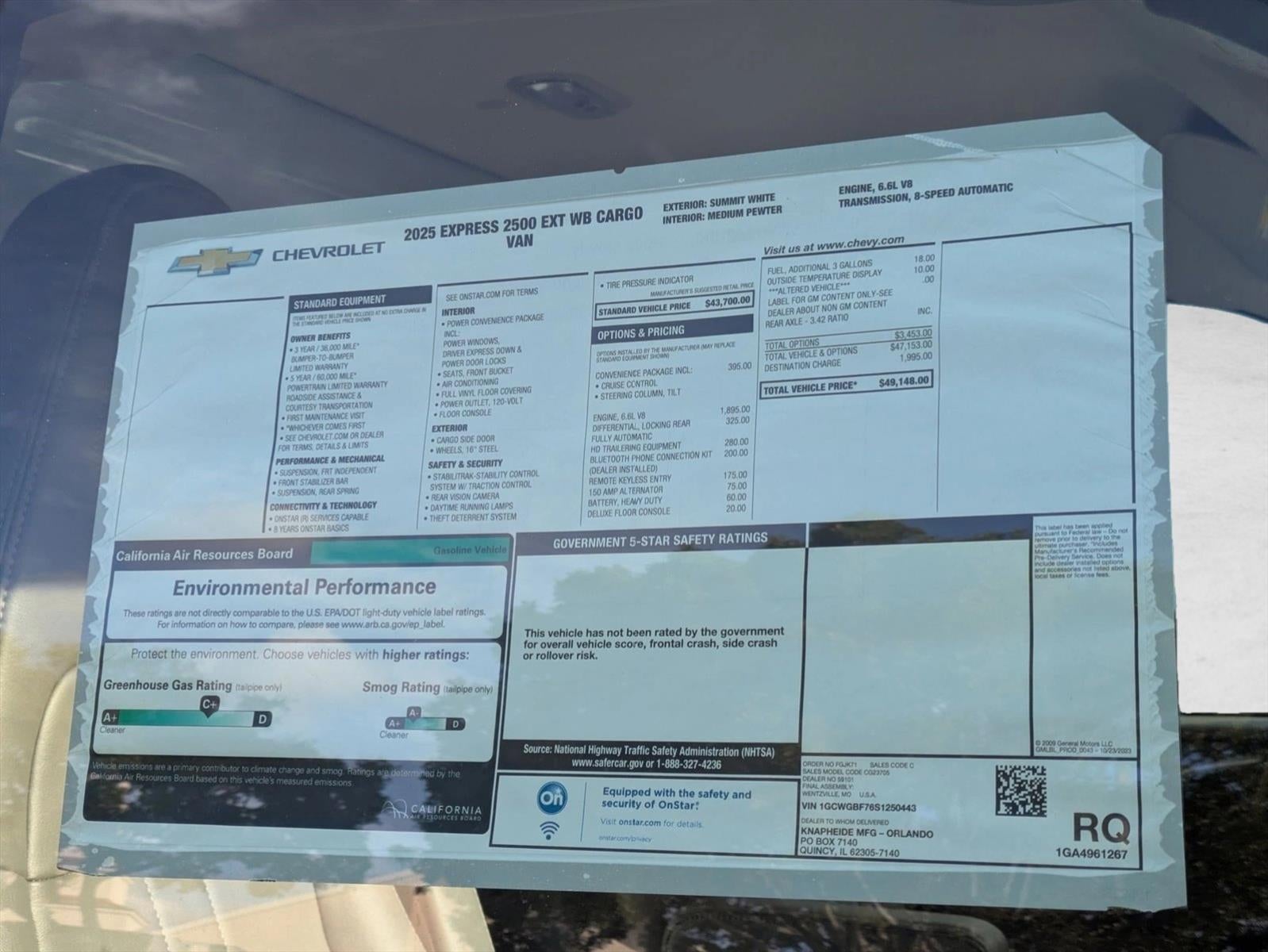 2025 Chevrolet Express Cargo 2500 Base