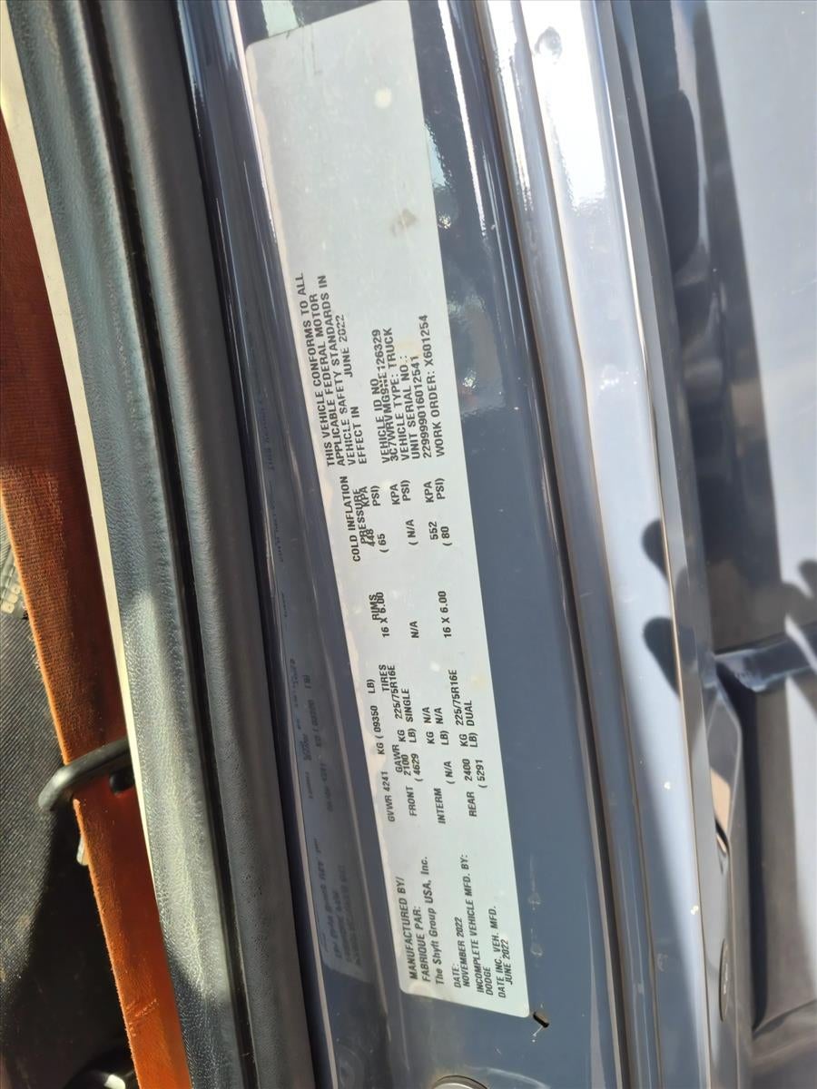 2022 RAM ProMaster Cutaway Base
