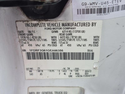 2016 Ford Super Duty F-350 DRW 2WD Reg Cab 141" WB 60" CA XL