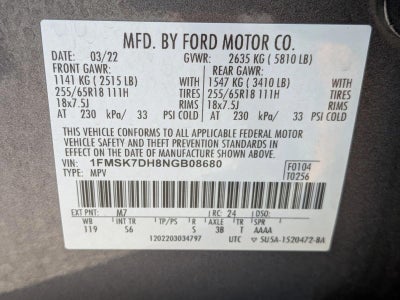 2022 Ford Explorer XLT RWD