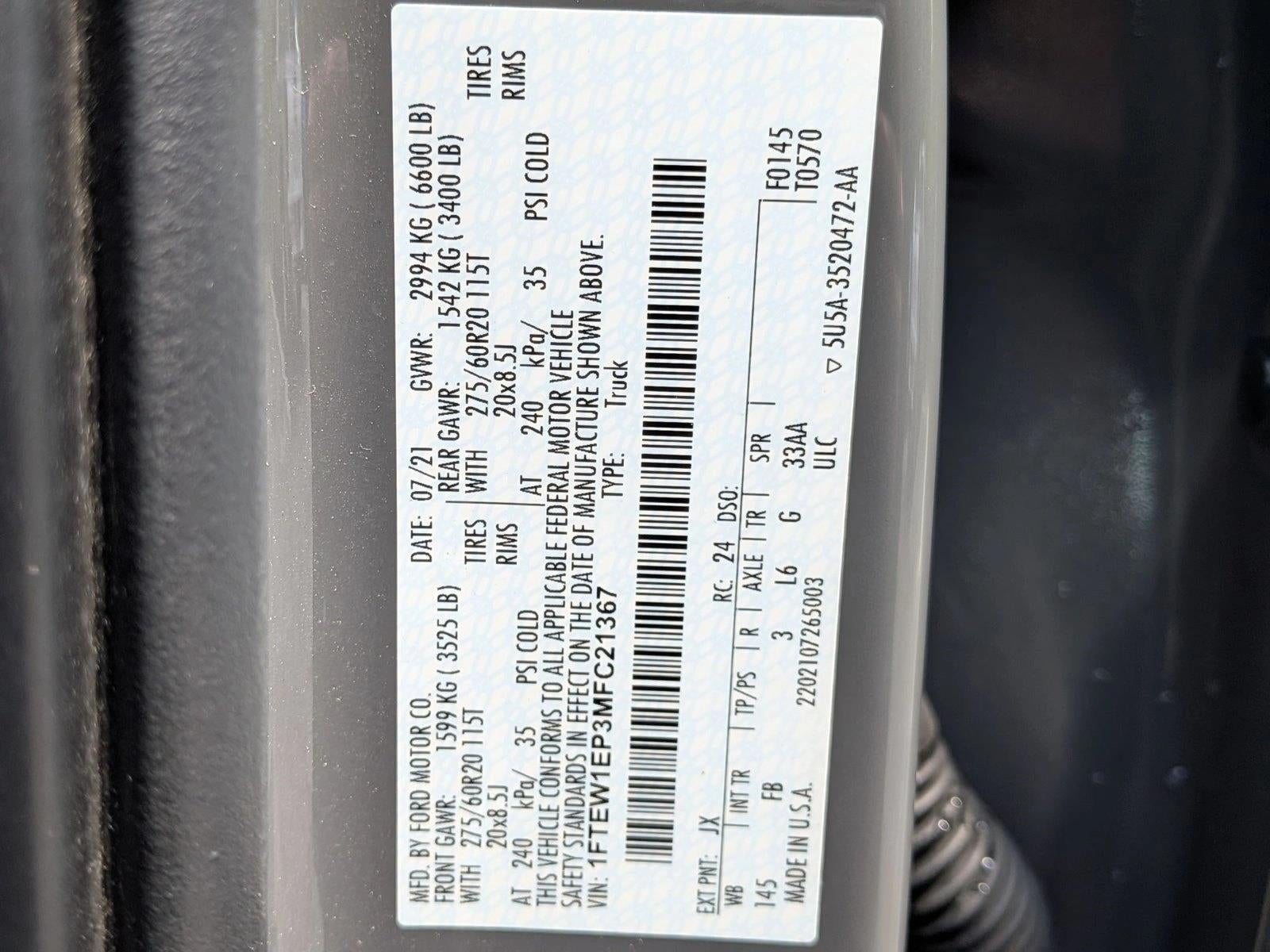 2021 Ford F-150 XLT 4WD SuperCrew 5.5' Box