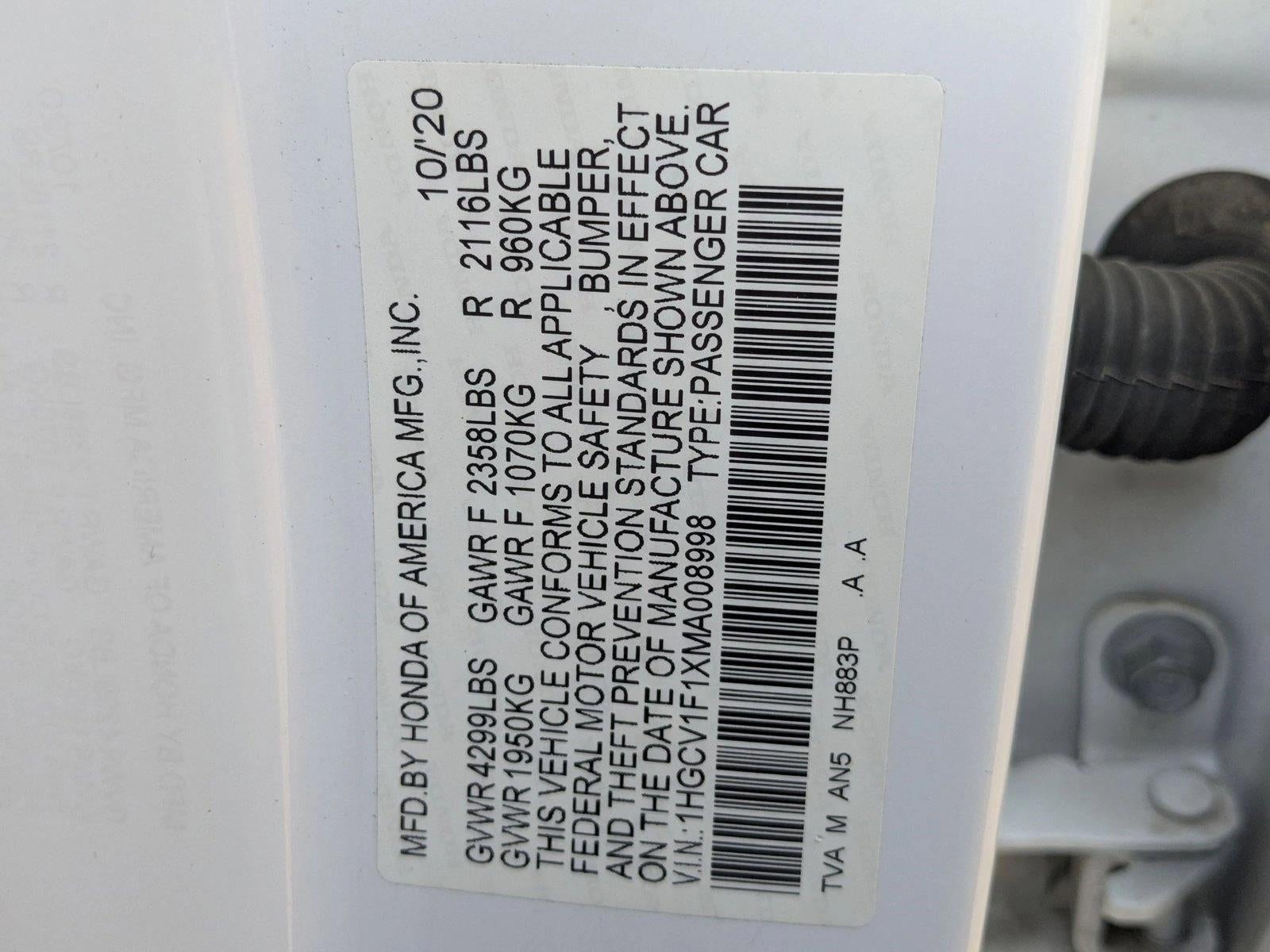 2021 Honda Accord Sedan LX 1.5T CVT