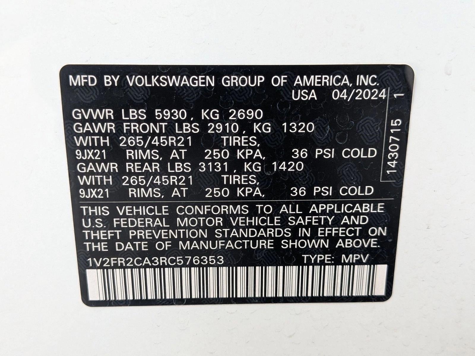 2024 Volkswagen Atlas 2.0T SEL Premium R-Line 4MOTION