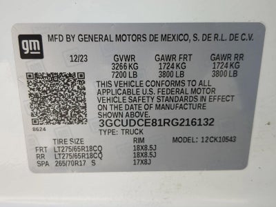 2024 Chevrolet Silverado 1500 Crew Cab Short Box 4-Wheel Drive Custom Trail Boss