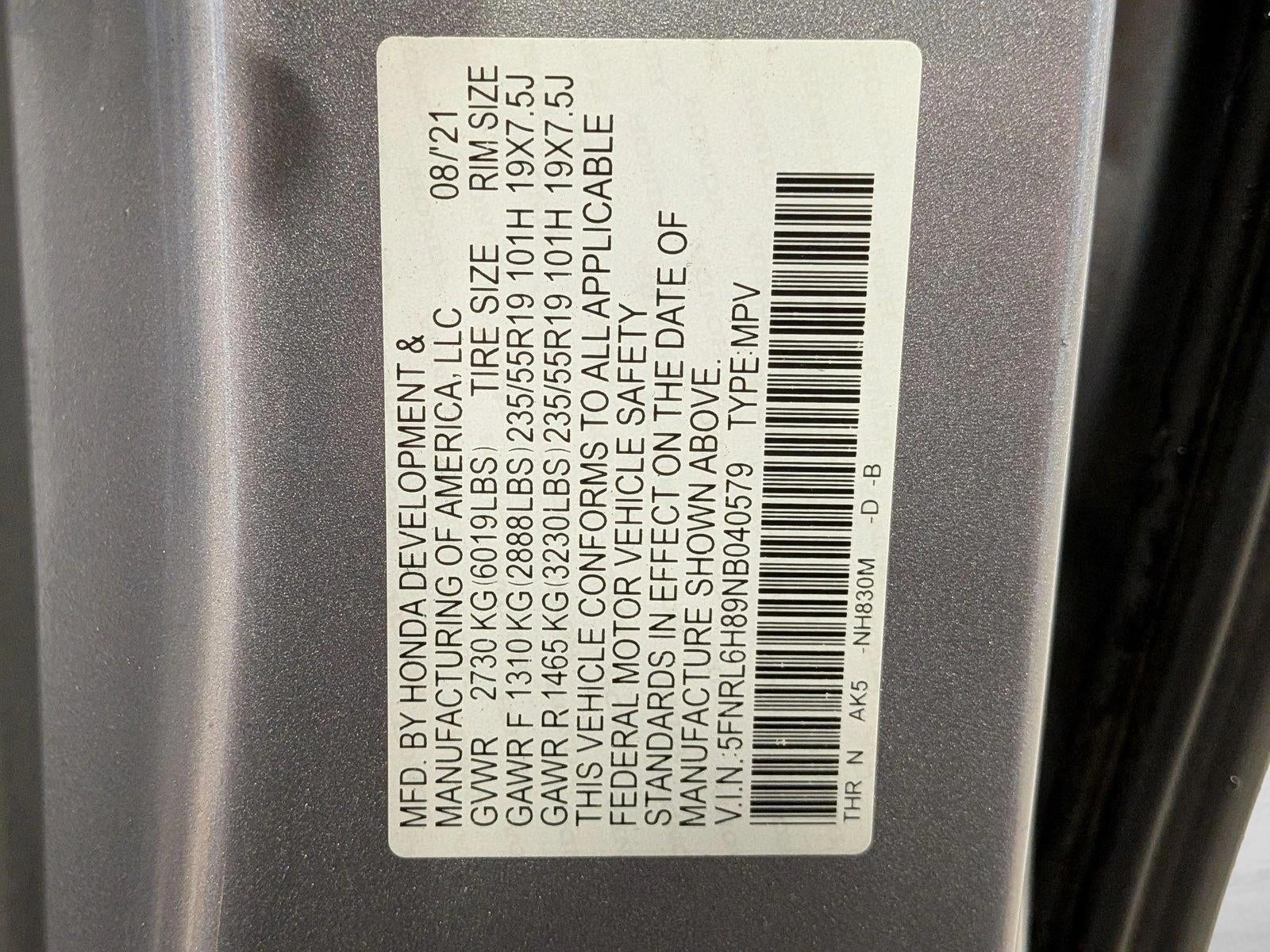 2022 Honda Odyssey Touring Auto
