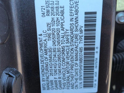 2021 Honda Pilot Touring 8-Passenger 2WD