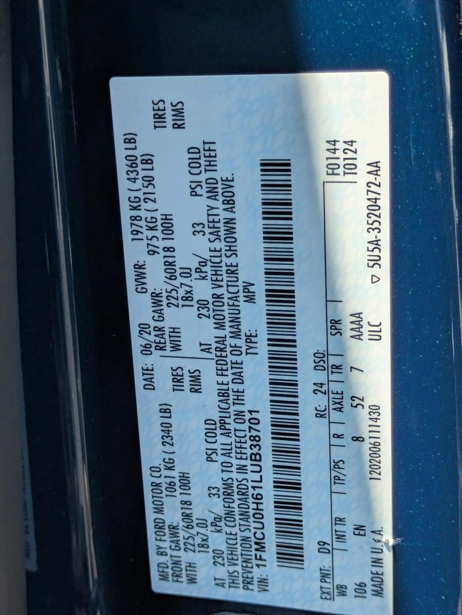 2020 Ford Escape SEL FWD