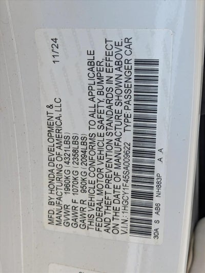 2025 Honda Accord Sedan SE CVT