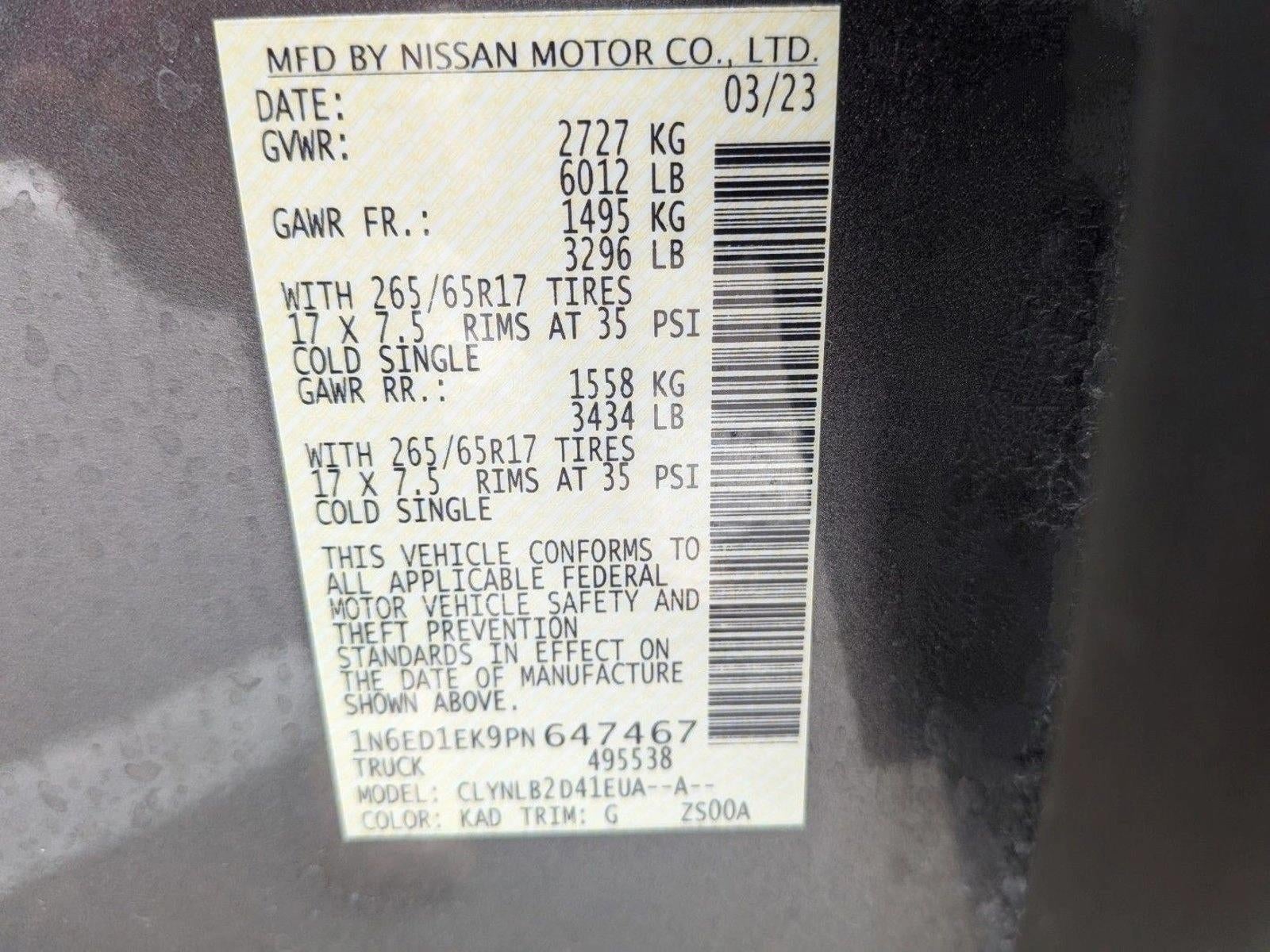 2023 Nissan Frontier Crew Cab 4x4 SV Auto