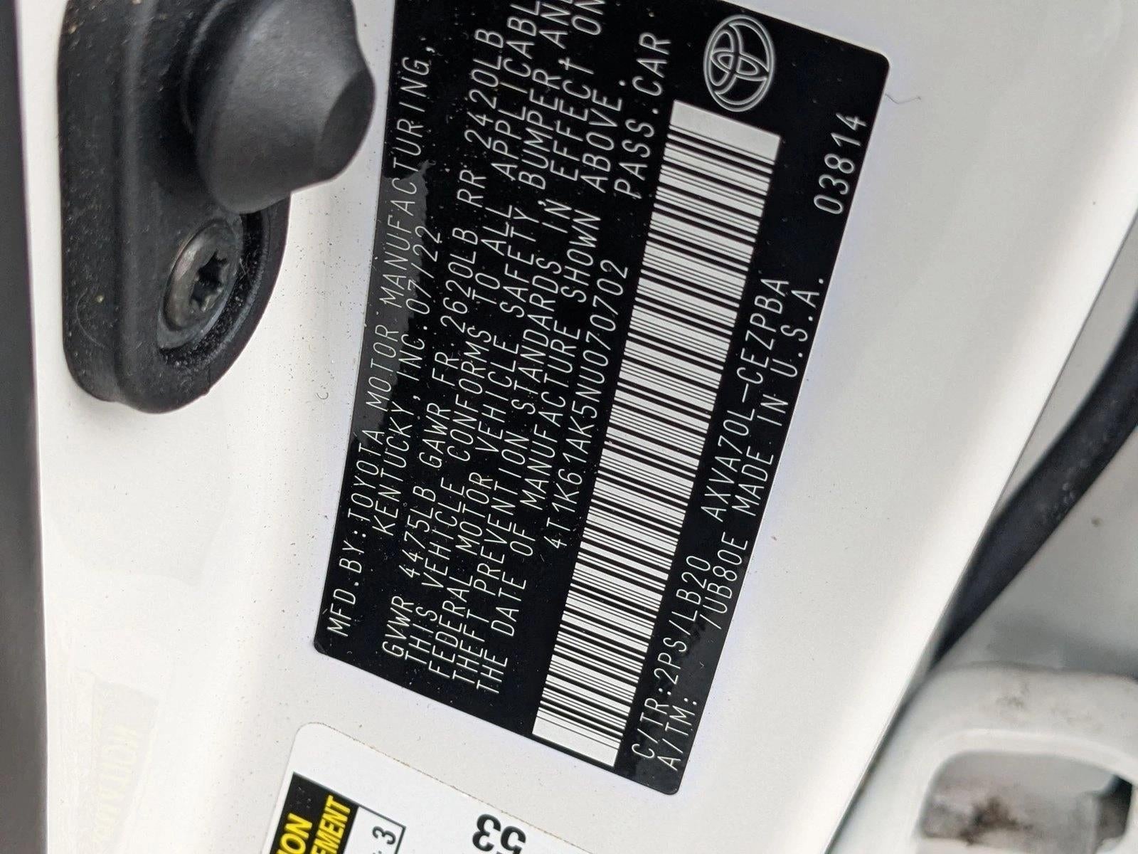 2022 Toyota Camry XSE Auto (Natl)