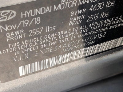 2019 Hyundai SONATA Limited 2.0T