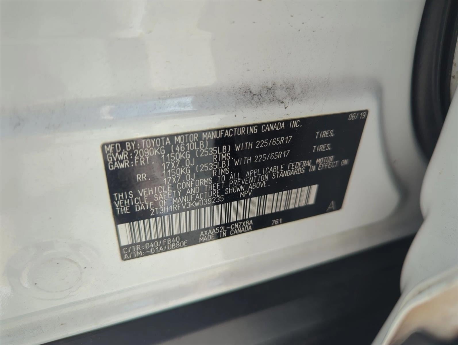 2019 Toyota RAV4 LE FWD (GS)