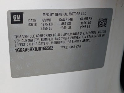 2018 Cadillac ATS Sedan 2.0L I4 RWD