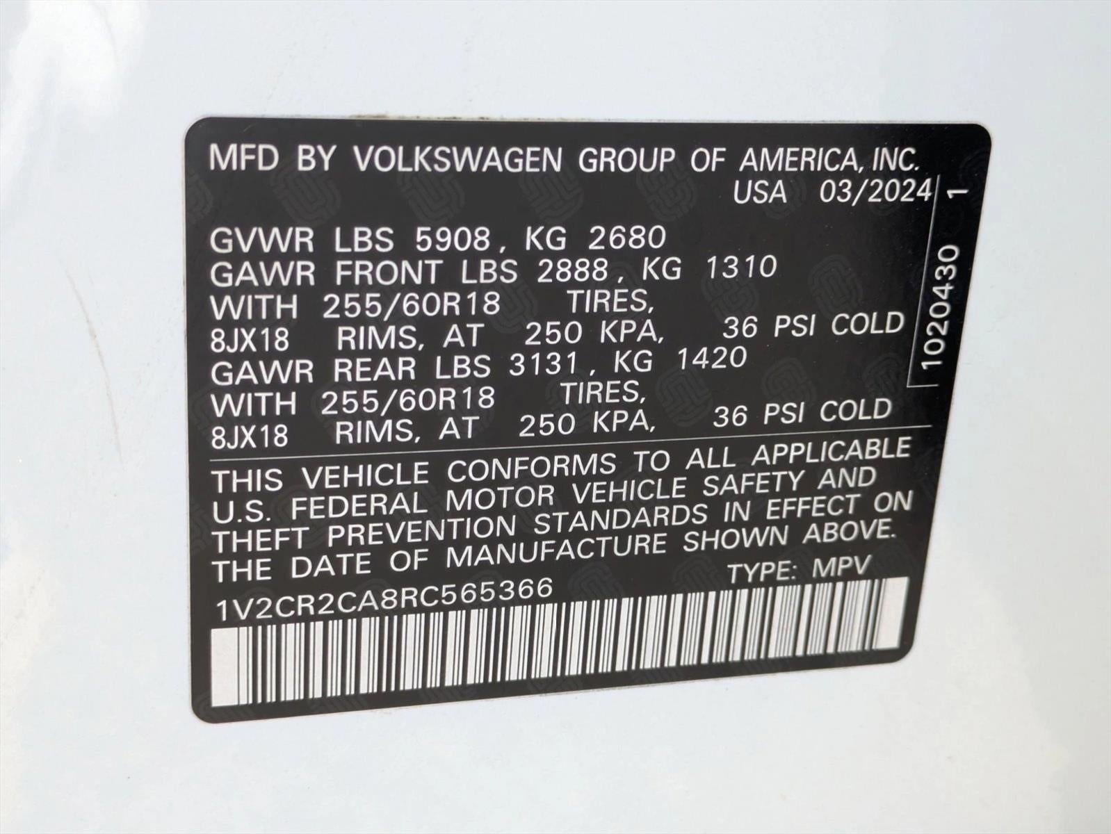 2024 Volkswagen Atlas 2.0T Peak Edition SE w/Technology 4MOTION