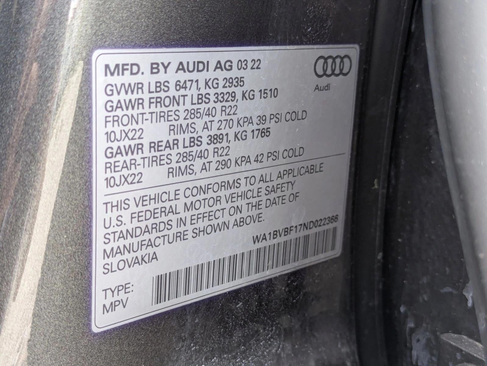 2022 Audi Q8 Premium Plus 55 TFSI quattro