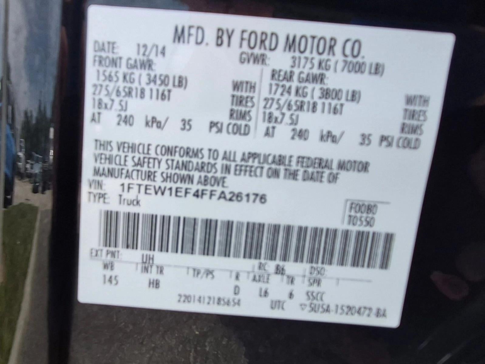 2015 Ford F-150 4WD SuperCrew 5-1/2 Ft Box Lariat