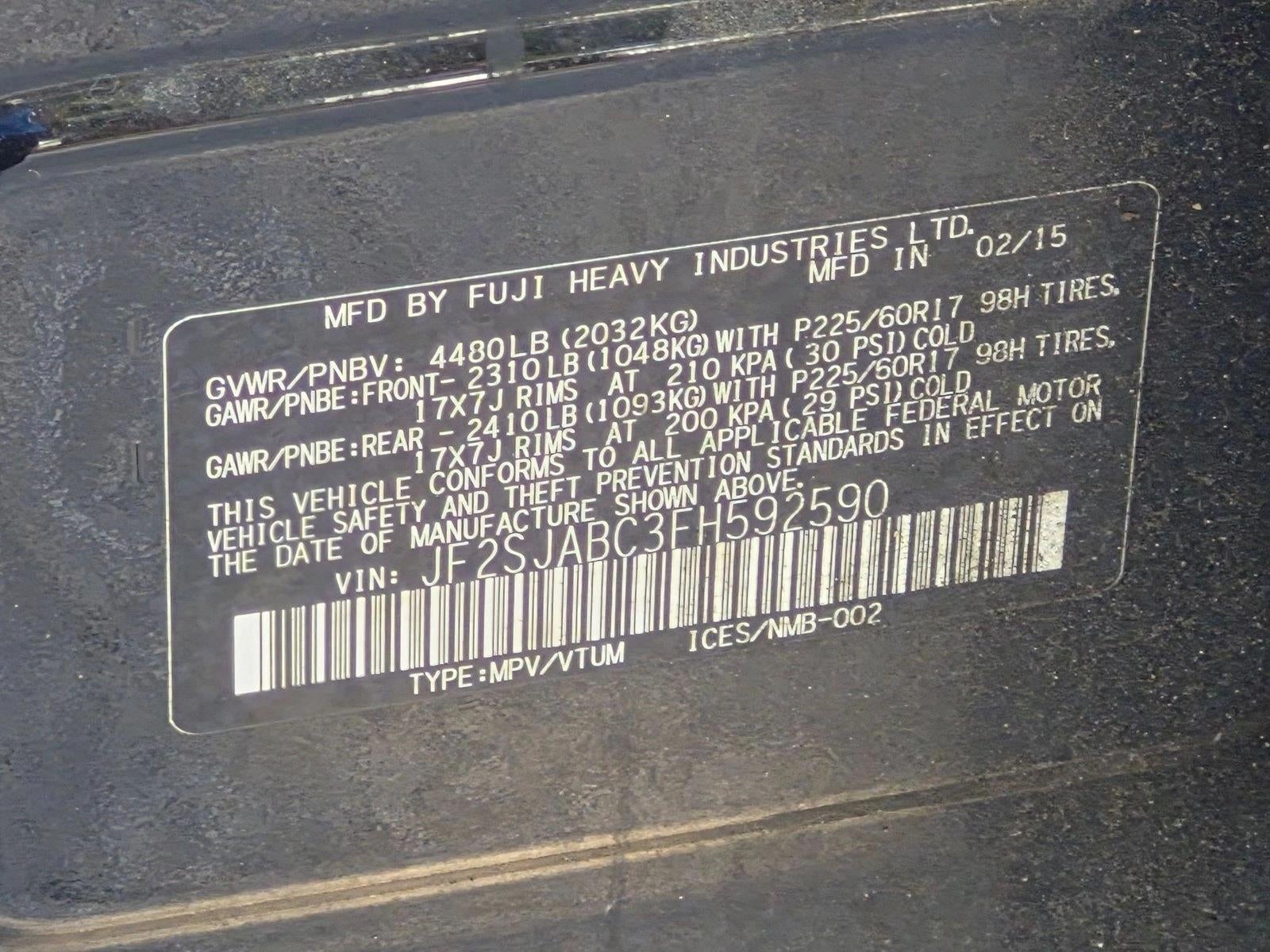 2015 Subaru Forester 2.5i CVT