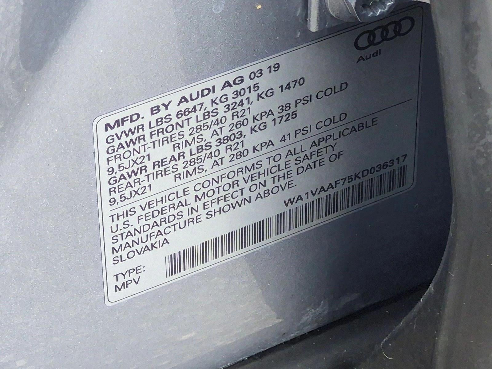 2019 Audi Q7 Prestige 55 TFSI quattro