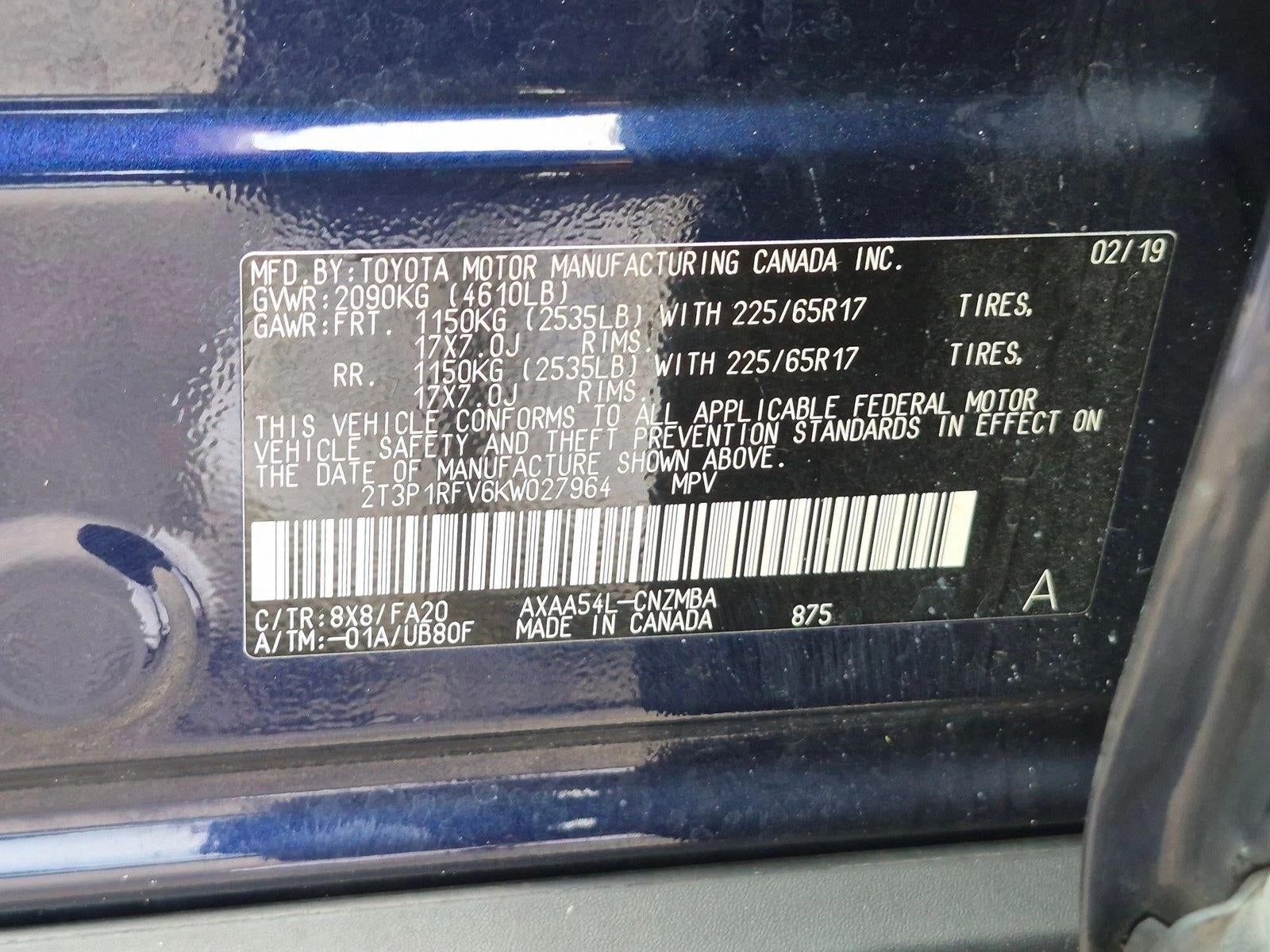 2019 Toyota RAV4 XLE AWD (Natl)