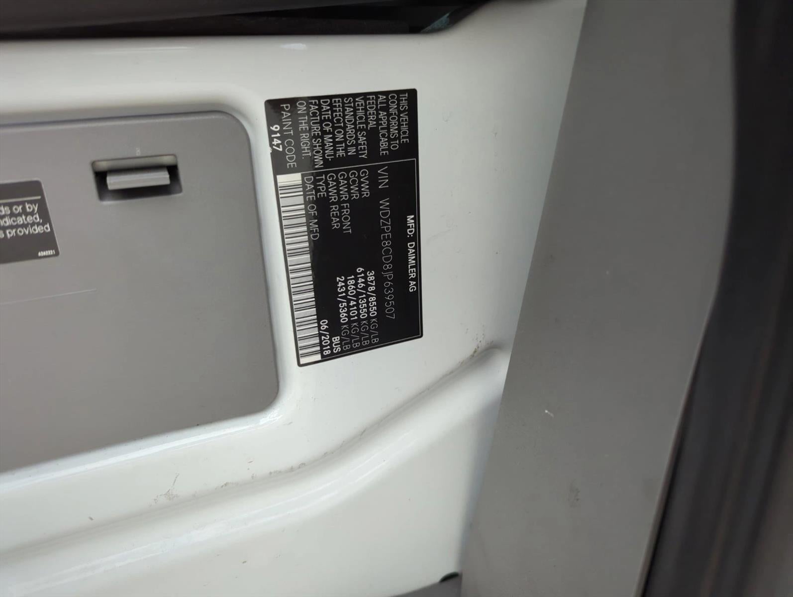 2018 Mercedes-Benz Sprinter Passenger Van 2500 High Roof V6 170" RWD