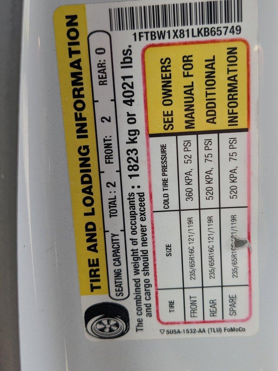 2020 Ford Transit Cargo Van T-350 148" Hi Rf 9500 GVWR RWD