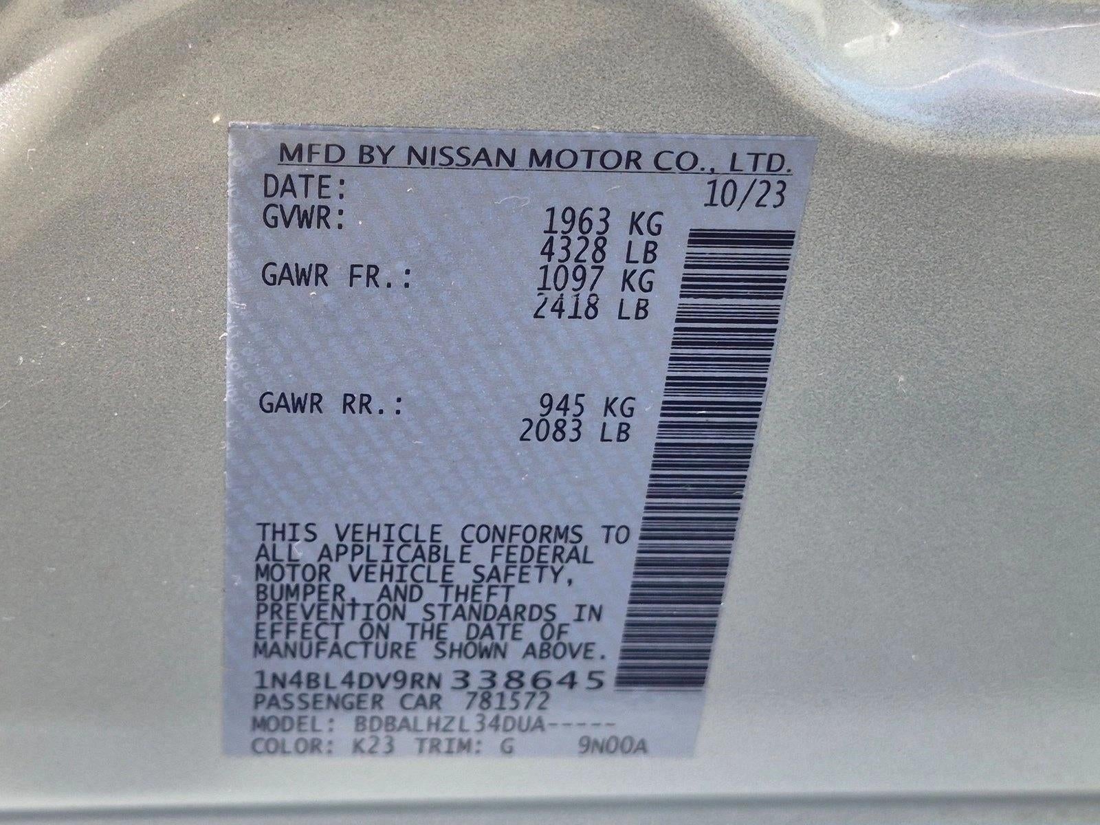 2024 Nissan Altima 2.5 SV Sedan