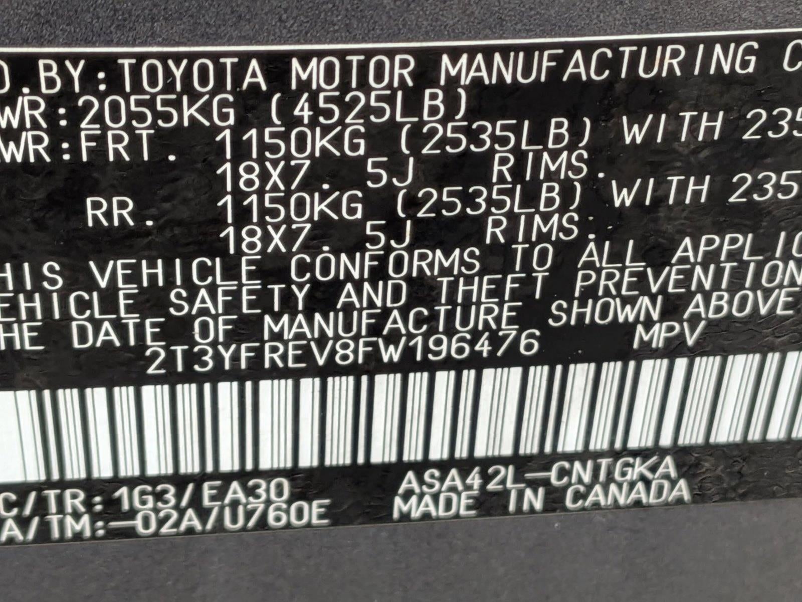 2015 Toyota RAV4 FWD 4dr Limited (Natl)