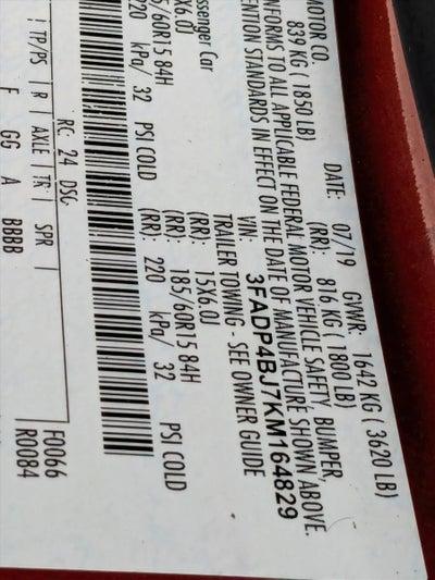 2019 Ford Fiesta SE Sedan