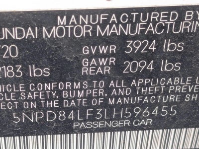 2020 Hyundai ELANTRA Value Edition IVT