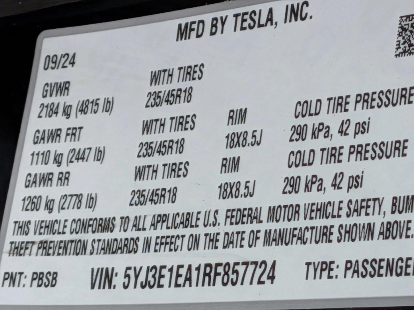 2024 Tesla Model 3 RWD *Ltd Avail*
