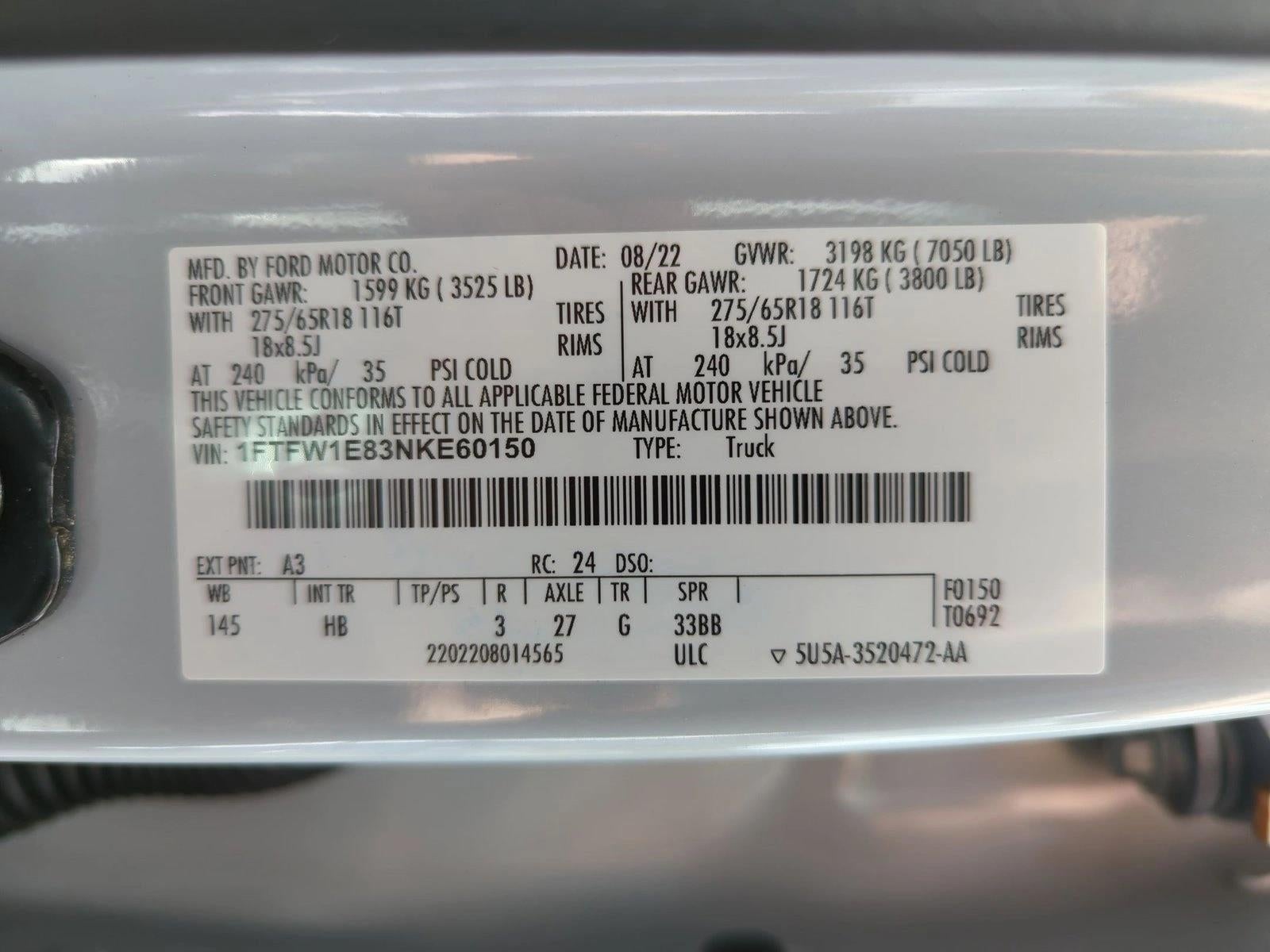 2022 Ford F-150 LARIAT 4WD SuperCrew 5.5' Box