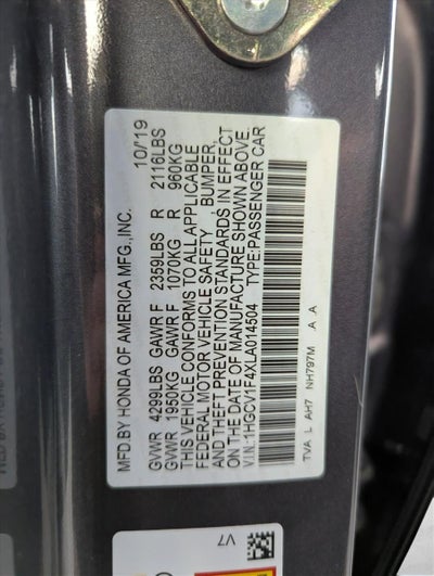 2020 Honda Accord Sedan EX 1.5T CVT