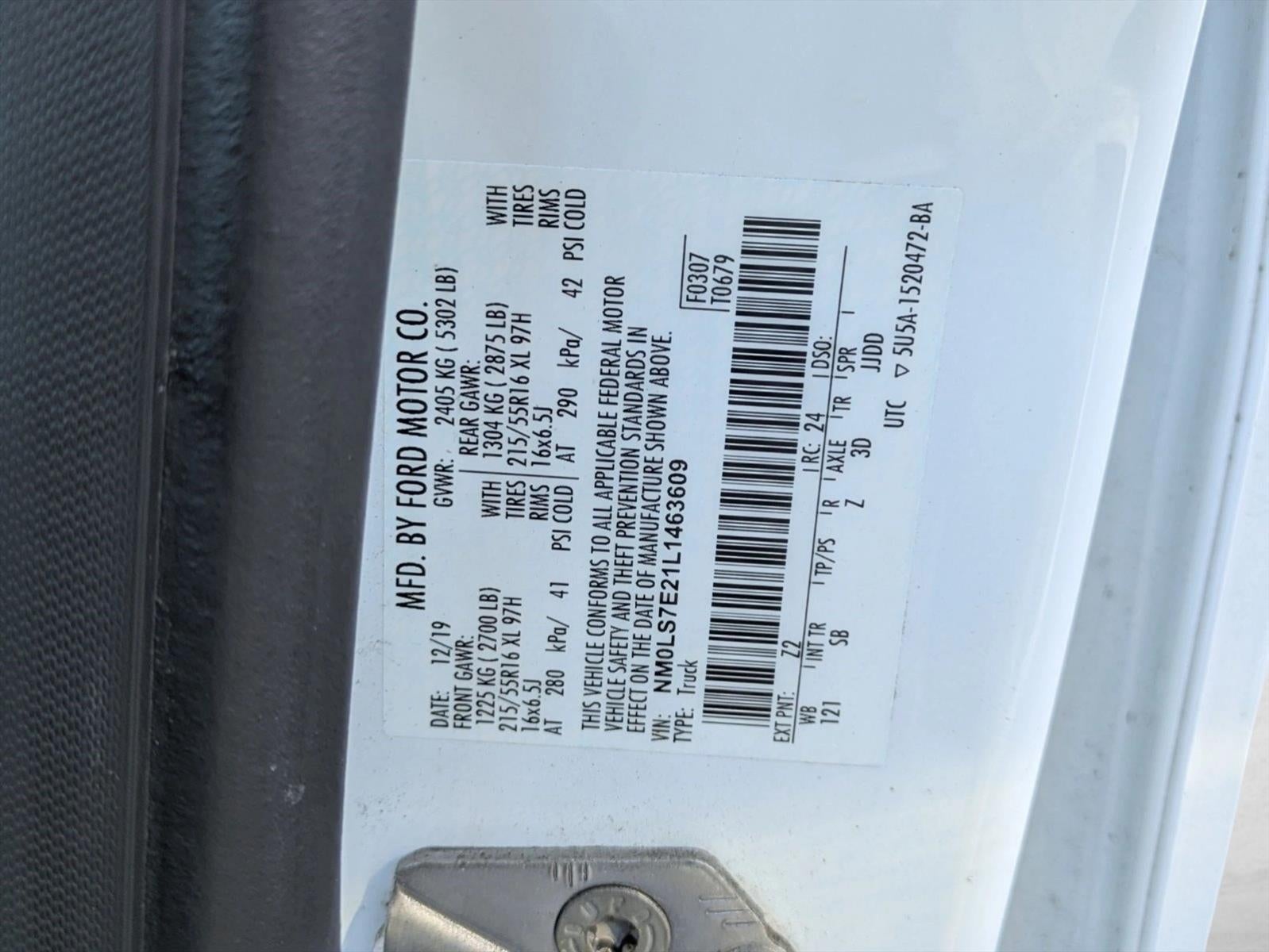 2020 Ford Transit Connect Van XL LWB w/Rear Symmetrical Doors