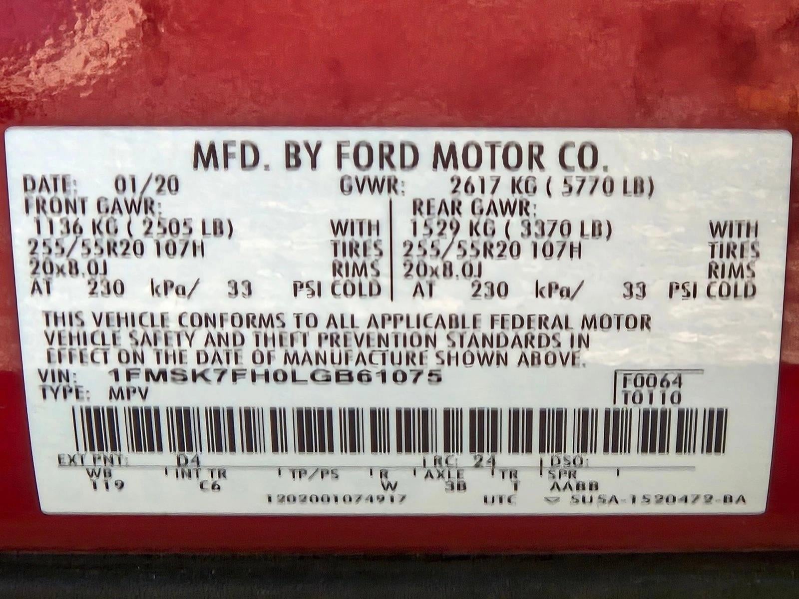 2020 Ford Explorer Limited RWD