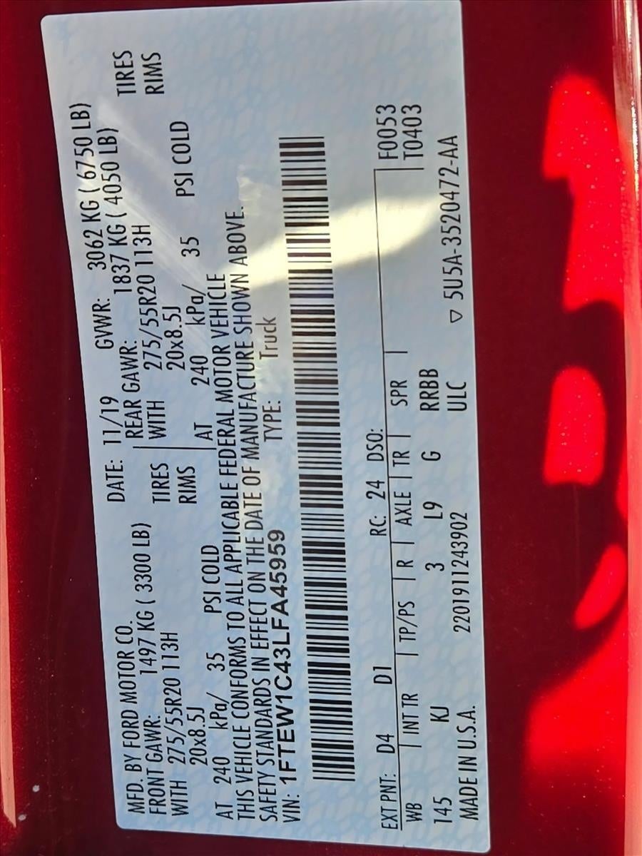 2020 Ford F-150 King Ranch 2WD SuperCrew 5.5' Box