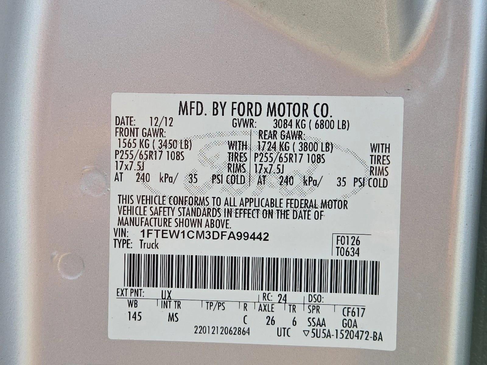 2013 Ford F-150 2WD SuperCrew 5-1/2 Ft Box XLT