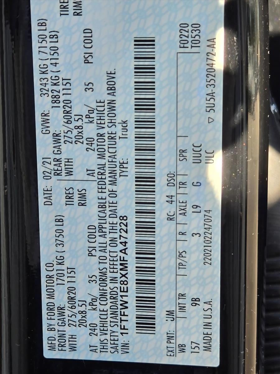 2021 Ford F-150 Platinum 4WD SuperCrew 5.5' Box