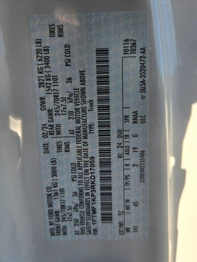 2024 Ford F-150 XL 2WD Reg Cab 8' Box