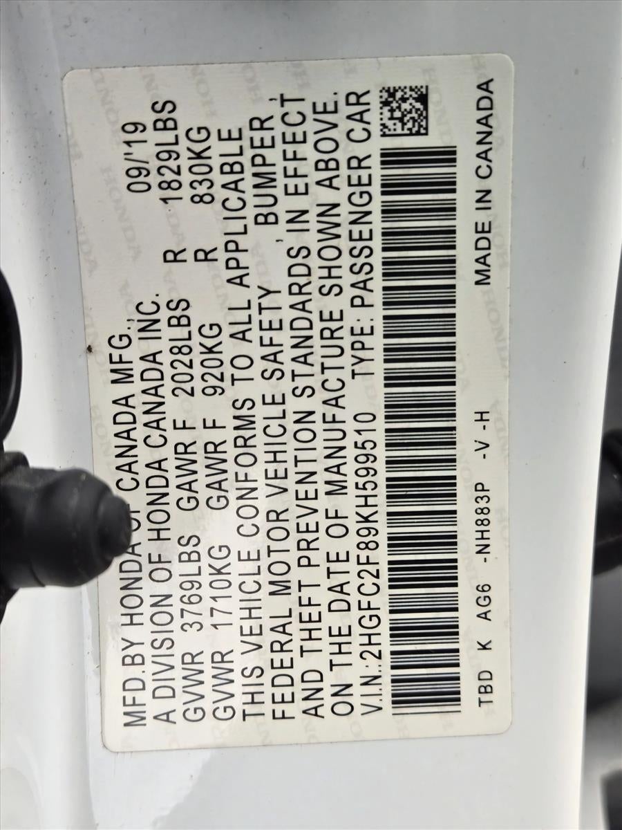 2019 Honda Civic Sedan Sport CVT