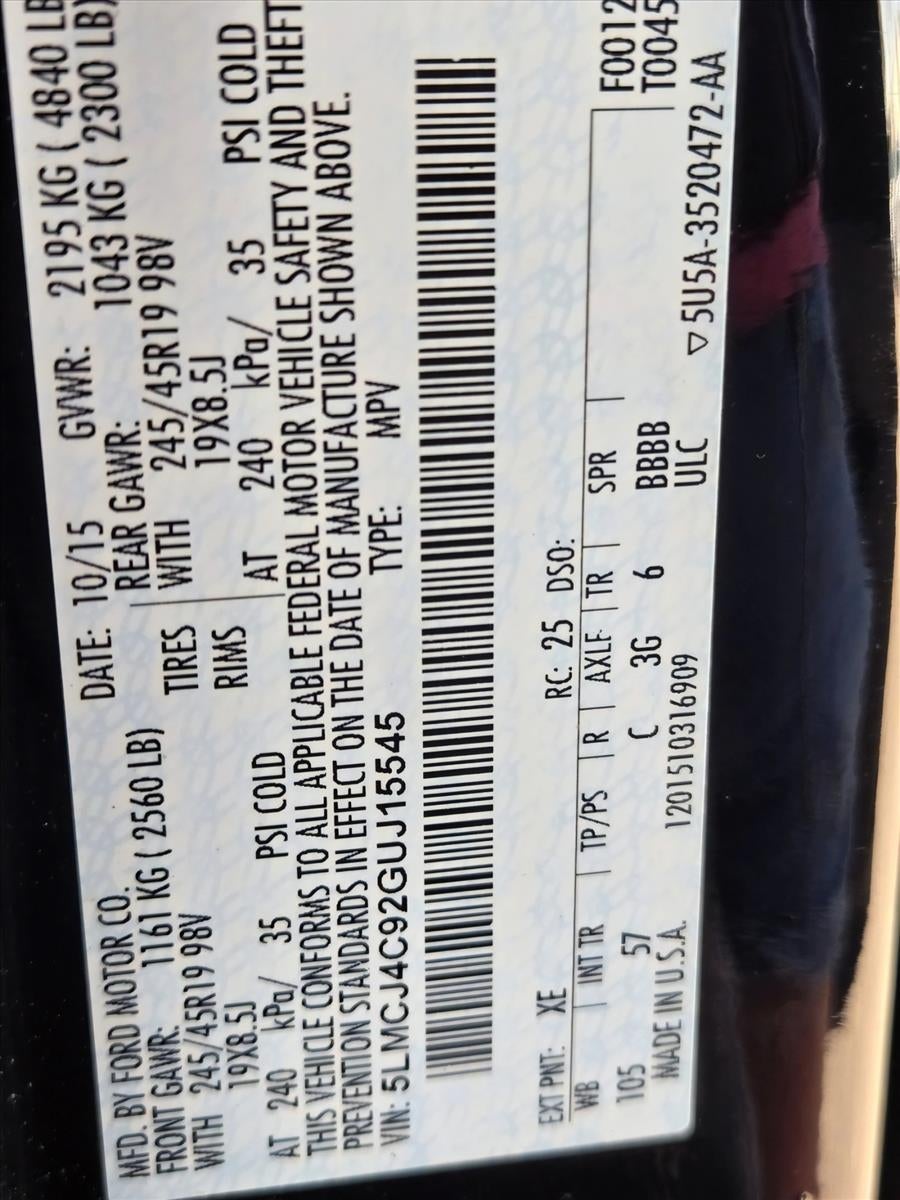 2016 Lincoln MKC FWD 4dr Black Label