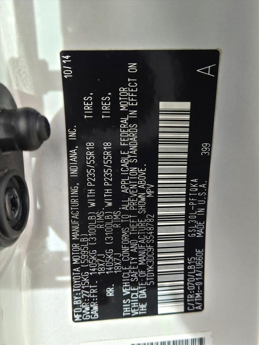 2015 Toyota Sienna 5dr 7-Pass Van Ltd FWD (GS)