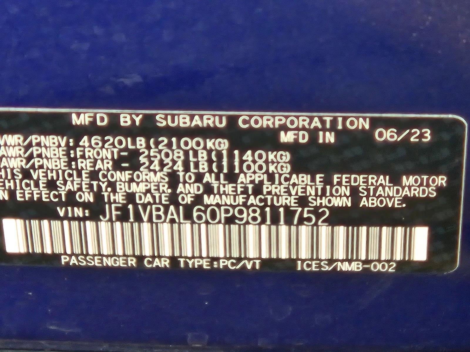 2023 Subaru WRX Limited Manual